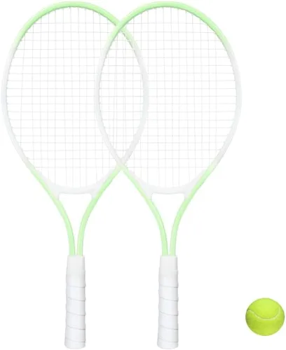 Vista 6 de Raqueta de tenis infantil para 2 jugadores, adecuada para principiantes, raqueta ligera de 27 pulgadas para niños, adecuada para niños y niñas