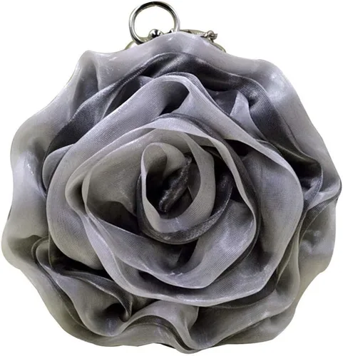 Vista 2 de Buddy - Bolso de mano de satén suave para mujer, con forma de rosa, para boda, fiesta