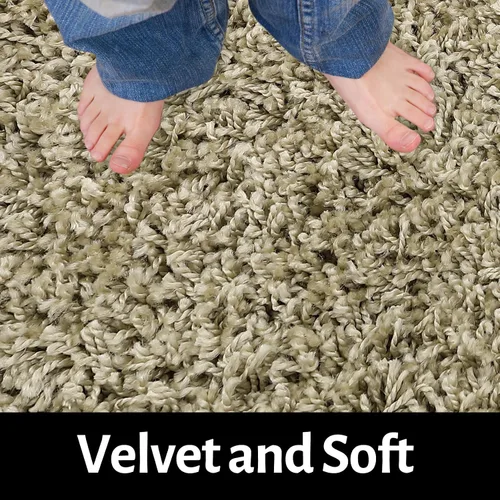 Vista 3 de Fashionwu Alfombra grande esponjosa de 5 x 8 pies, alfombra de felpa para sala de estar, guardería, antideslizante, alfombra mullida para decoración