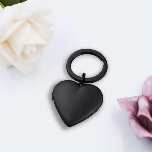 Vista 5 de PHOCKSIN Llavero de medallón lindo con forma de corazón que sostiene fotos, fotos, llavero, regalos para hombres, mujeres y niñas