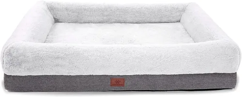 Vista 13 de WINDRACING Camas ortopédicas para perros pequeños, sofá cama impermeable de espuma de huevo para perros con lados de refuerzo en L, cama lavable
