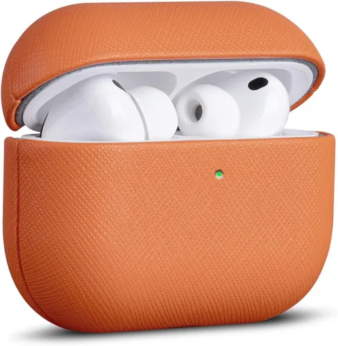 Vista 16 de Haobobro Funda de piel para AirPods Pro 3, piel seleccionada respetuosa con la piel, con textura de fibra de carbono, hecha a mano, funda rígida