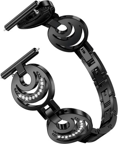 Vista 2 de YOUkei - Correa compatible con Fossil para mujer, correa de repuesto de acero inoxidable con diamantes de imitación de cristal compatible con reloj
