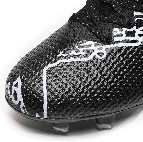 Vista 5 de lozoye Zapatos de fútbol para hombres y mujeres y niños, tacos de fútbol para niños grandes Grils FG, botas de fútbol de tobillo alto, tenis anchos