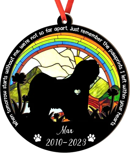 Vista 57 de Adorno personalizado para atrapasoles de sabueso afgano, adorno de Navidad de sabueso afgano, regalo para perro amante, sabueso afgano conmemorativo