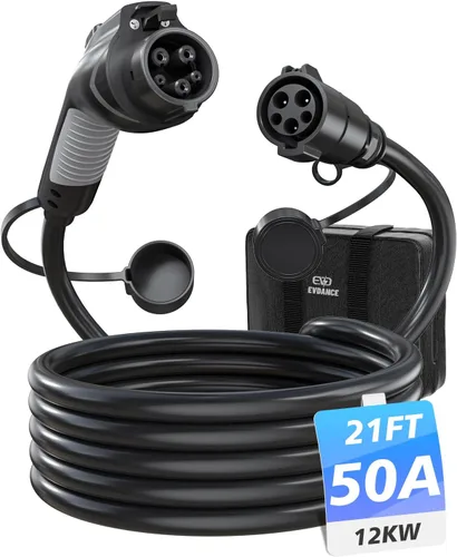 Vista 15 de Cable de extensión J1772, cable de extensión de cargador EV 32A, cable de carga de 21 pies para vehículo eléctrico de 110 V-240 V, compatible