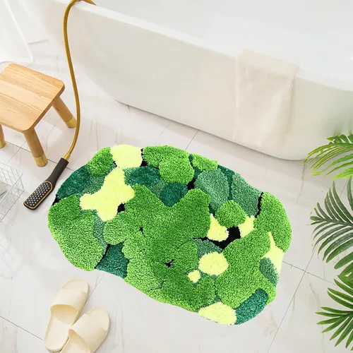 Vista 16 de UKELER ELER - Bonita alfombra de baño Chill Pill, azul, absorbente, antideslizante, lavable, suave, lanuda alfombra de ducha de 27.5 x 15.5 pulgadas
