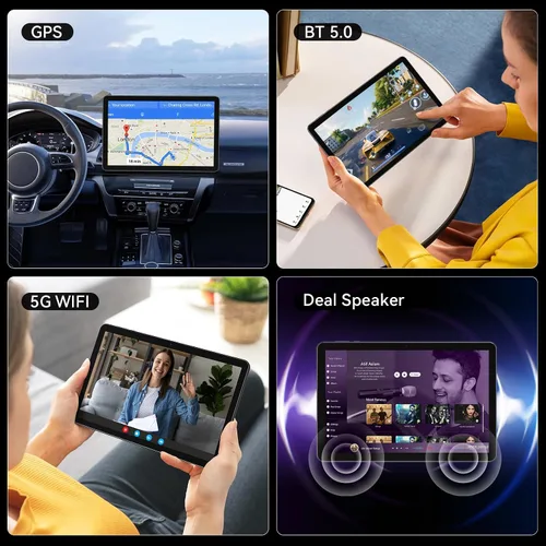Vista 9 de Tableta, tabletas Android 15 de 10.1 pulgadas con Octa-Core, 16 GB de RAM + 64 GB ROM 512 GB TF Tabletas compatibles con GMS, batería de 7000 mAh