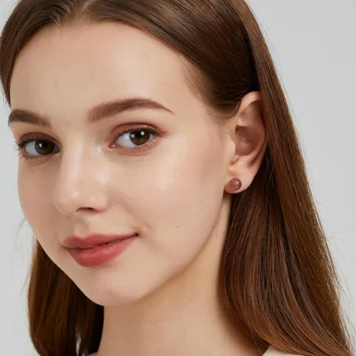 Vista 68 de Natural Stone Stud Earrings for Women 8mm Sterling Silver Genuine Gemstone Earrings Handmade Sterling Silver Crystal Stud Earrings for Women