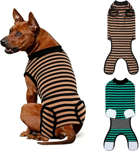 Vista 11 de Paquete de 2 unidades de algodón transpirable para perros de recuperación para después de esterilizar heridas abdominales, protectores profesionales