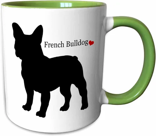 Vista 9 de 3dRose French Bulldog - Taza de dos tonos, 11 onzas, color negro