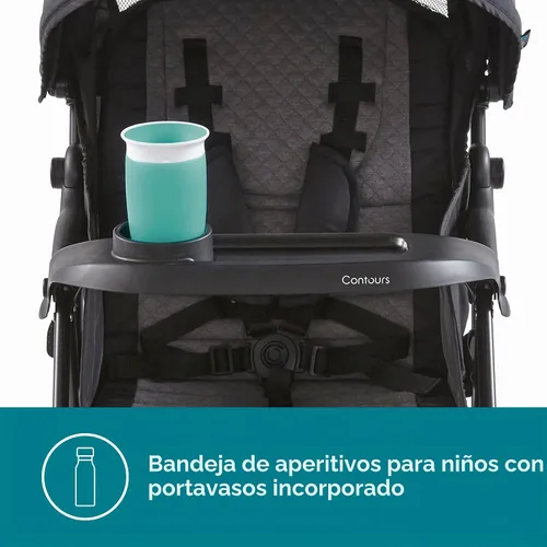 Vista 10 de Contours Quick Elite - Cochecito de bebé, cochecito de viaje ligero y compacto, compatible con asiento de automóvil infantil, asiento reclinable
