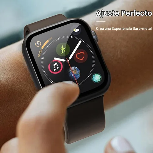 Vista 4 de Paquete de 3 fundas con protector de pantalla para Apple Watch de Negro + rosa intenso + morado oscuro
