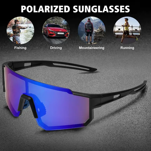 Vista 6 de STORYCOAST Lentes de sol deportivos polarizados para hombres y mujeres, para conducir, pesca, ciclismo, bicicleta de montaña, protección UV400