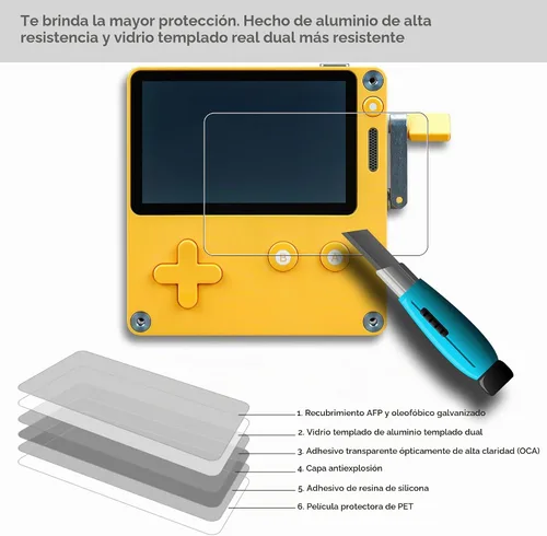 Vista 3 de [Paquete de 2] Protector de pantalla de vidrio templado diseñado para consola de videojuegos Panic Playdate Handhold de 2.7 pulgadas, pantalla