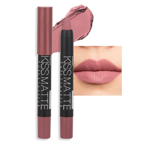 Vista 41 de evpct 3 piezas de lápiz crayón delineador de labios mate metálico rosa natural ligera y lápiz labial Set de larga duración impermeable que coincide