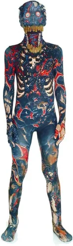 Vista 3 de Morphsuits Disfraces de zombi quemado para niños, disfraz de zombi espeluznante, disfraz de zombi muerto para niños