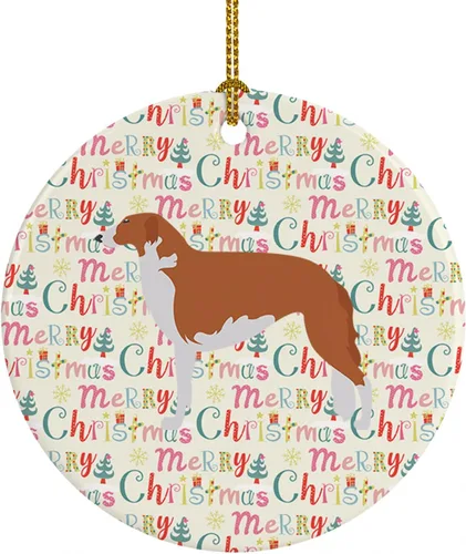 Vista 55 de Caroline's Treasures Affenpinscher - Adorno de cerámica con texto en inglés "Merry Christmas", multicolor para colgar en el árbol de Navidad