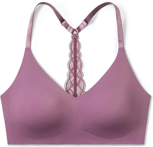 Vista 3 de True & Co - Brasier de encaje de espalda cruzada para mujer, de microfibra True Body