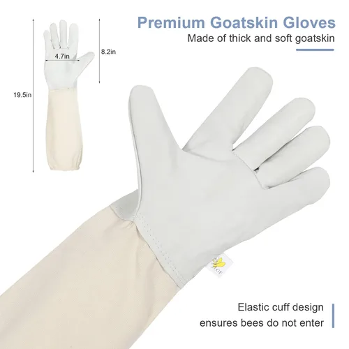 Vista 6 de Trajes de Apicultor para Hombres y Mujeres, Traje de Apicultor con Guantes de Apicultura, Traje de Apicultura con Capucha y Velo, Traje de Apicultor