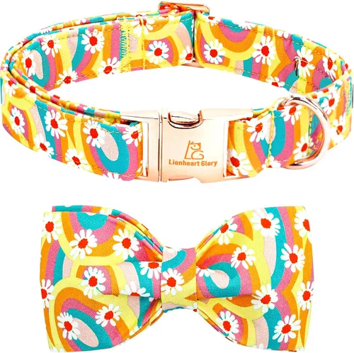 Vista 8 de Lionheart glory Collar de perro con bandera estadounidense del 4 de julio, collar con lazo para perro, Día de la Independencia, resistente