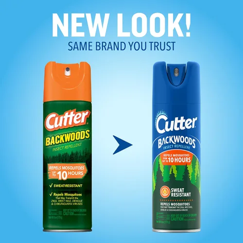 Vista 3 de Cutter Backwoods - Repelente de insectos, repelente de mosquitos, 25% DEET, resistente al sudor, 6 onzas (aerosol de aerosol)
