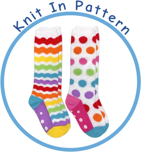 Vista 4 de Jefferies Socks Paquete de 2 calcetines hasta la rodilla con diseño de arcoíris para niña