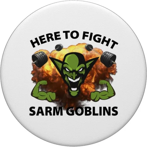 Vista 3 de Aquí para luchar contra Sarm Goblins Funny Tren Gym Bodybuilding PopSockets Standard PopGrip