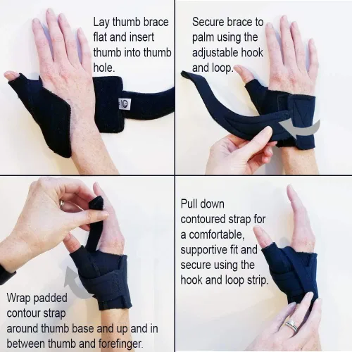 Vista 6 de Comfort Cool Férula de restricción CMC para pulgar. Disponible en soporte para el pulgar proporciona apoyo, compresión. Indicaciones: artritis