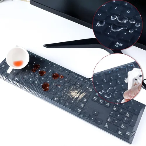 Vista 3 de Weewooday Protector de teclado desechable universal de 0.001 in, lavable, totalmente cubierto, impermeable, antipolvo, protector de teclado