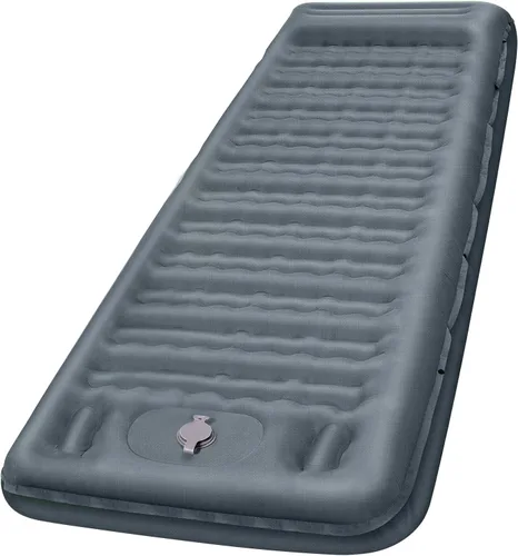 Vista 10 de FNARMW Colchoneta de dormir para camping, extra gruesa de 5 pulgadas, con almohada, bomba de pie integrada, almohadillas inflables compactas