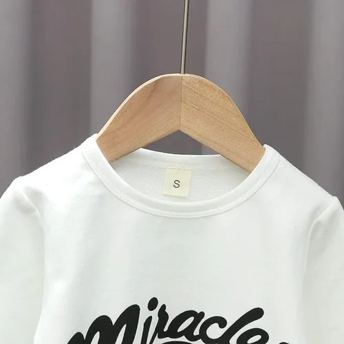 Vista 8 de Ropa deportiva para bebés, ropa para niños y niñas, chaqueta de béisbol+camiseta+pantalón, 3 piezas, ropa escolar para niños