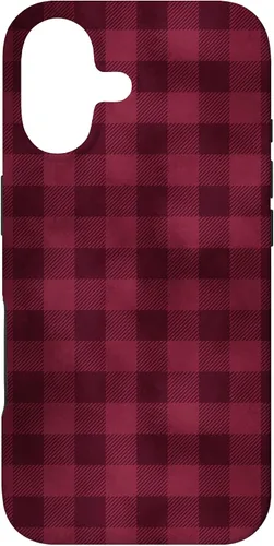Vista 31 de Funda para iPhone 13 Pro Max Pretty Fall Otoño Burdeos Búfalo a cuadros