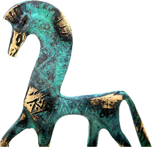 Vista 2 de Iconsgr Estatua del Museo de Bronce Griego Antiguo Réplica del Caballo de la Era Geométrica (123)