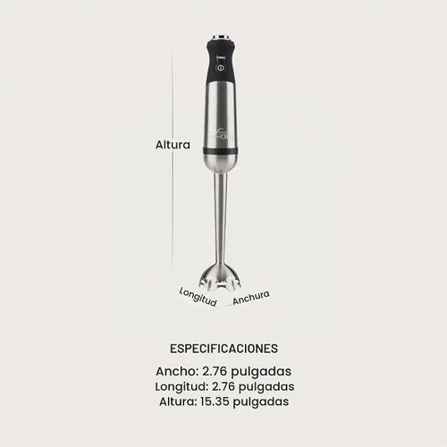 Vista 2 de All-Clad Electrics - Licuadora de inmersión de acero inoxidable de 2 piezas, función turbo de 600 vatios, desmontable, control de velocidad