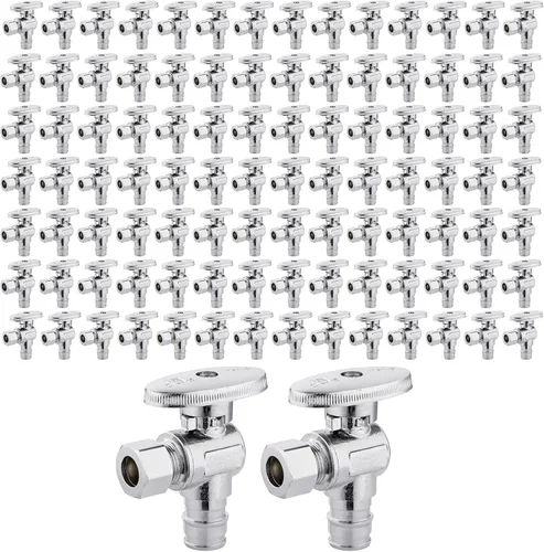 Vista 15 de EFIELD Pex-a Válvula de tope de ángulo de giro de 1/4 de 3/8 pulgadas de diámetro exterior de compresión x expansión de 1/2 pulgada (F1960) latón