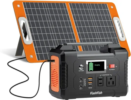 Vista 8 de Generador solar con panel solar incluido, FF Flashfish 151Wh estación de energía portátil + panel solar de 100 W (salida CC/USB-A/USB-C), batería