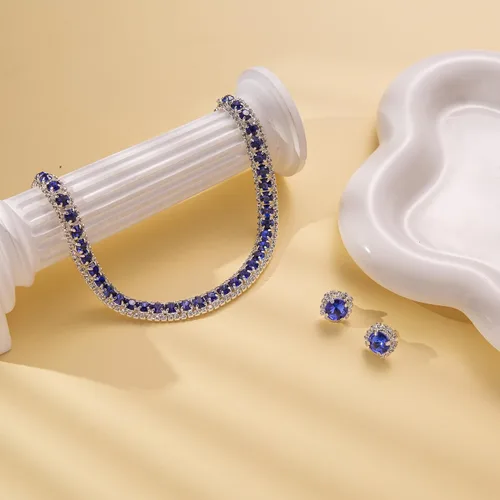Vista 20 de Collar de gargantilla nupcial de cristal de diamantes de imitación para mujer