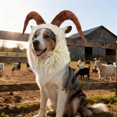 Vista 16 de Divertido disfraz de reno y alce para perro, bonita peluca peluda para Halloween y Navidad