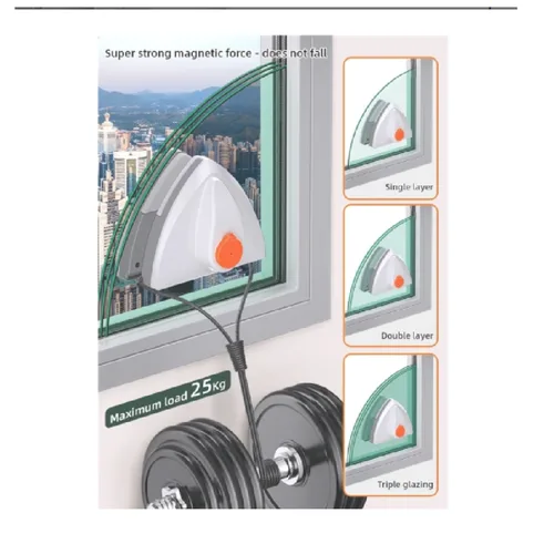 Vista 2 de Limpia vidrio magnético triangular de doble cara