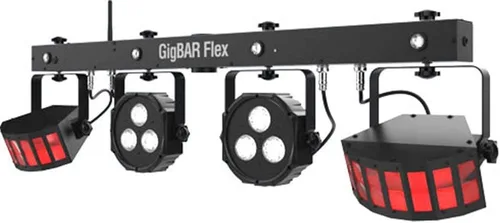 Vista 4 de CHAUVET DJ GigBAR Flex 3 en 1 Pack-n-Go Sistema de efectos de iluminación LED con 2 LED Derbys, LED Quad-Color Pars, y Estroboscópicos