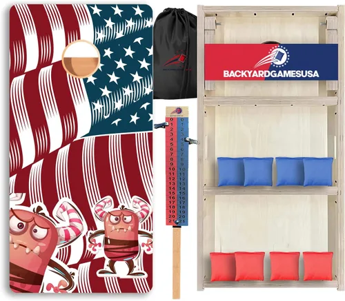 Vista 79 de CornholeGamesUSA Pro - Juego de tablas de Cornhole Fabricado en Estados Unidos Abedul báltico 3/4 Sin rebote Patas triples gruesas Dos