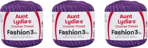 Vista 26 de Aunt Lydia Classic Crochet - 3 unidades de 350y/1,049.9 ft - Natural Tamaño 10 3 capas 100% algodón mercerizado hilo de ganchillo para tapetes