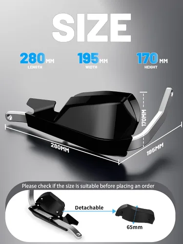 Vista 3 de JFG RACING Paramanos Universales para Motocicleta de Moto de Nieve, para 22 mm (7/8 pulgadas) y 28 mm (1 1/8 pulgadas) de Manillar para Moto