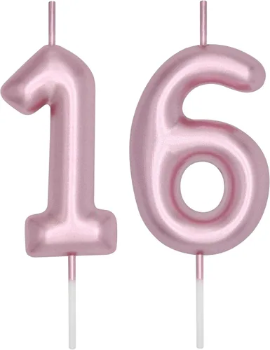 Vista 347 de DERVENTA Vela con números de 2.36 pulgadas, decoración perfecta para cumpleaños, brunch, postre, pastel, 1 pieza (número 0 rosa)