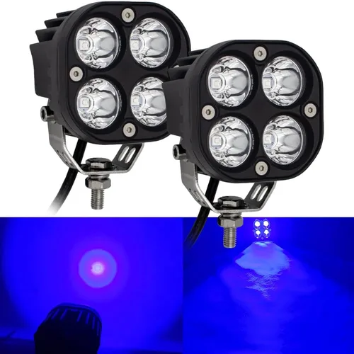 Vista 8 de Luces antiniebla LED rojas para conducción todoterreno, luces de trabajo auxiliares, 2 unidades, 40 W, 3 pulgadas, luces rojas de pesca para caza
