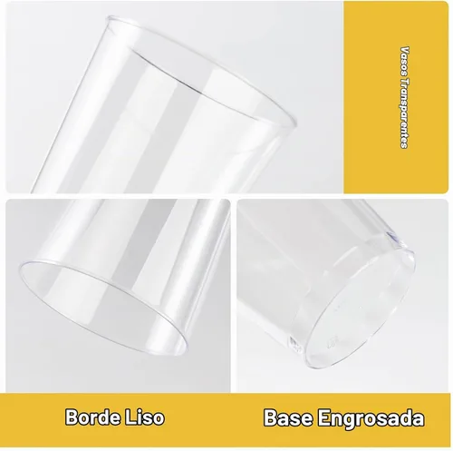 Vista 3 de Goodluck 50 vasos de plástico transparente de 12 onzas para fiestas, vasos desechables de plástico transparente, vasos de cóctel para bodas, Acción