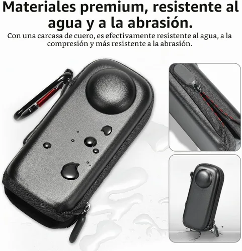 Vista 6 de Kit de accesorios para cámara para Insta 360 X5 - Protectores de lente, estuche de silicona, estuche para cámara (Negro, Unisex)