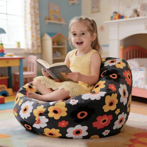 Vista 12 de YuppieLife Funda para puf de almacenamiento para niños (sin relleno), organizador de juguetes, sofá con asa de transporte, disponible para niños