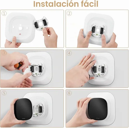 Vista 6 de CaseBot Placa de pared para termostato inteligente Ecobee Premium/mejorado Negro mate
